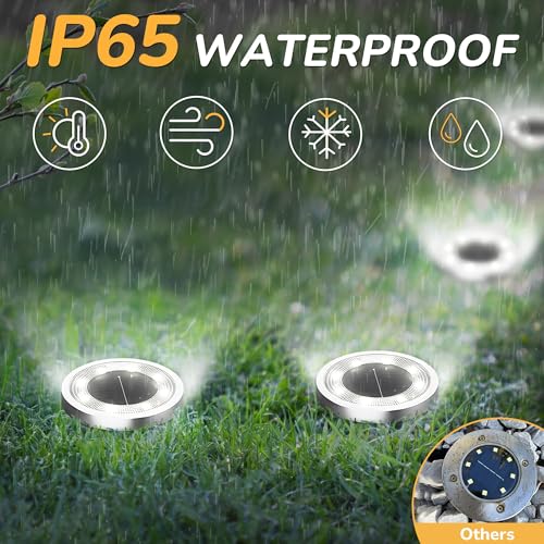 INCX Solar Ground Lights,16 Pack Solar Lights Outdoor Waterproof, Solar Garden Lights Landscape Lighting for Patio Pathway Lawn Yard Deck Driveway Walkway, Cold White - color: Cold, size: 16 Pack