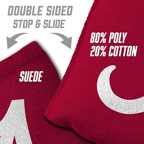 YouTheFan Officially-Licensed NCAA Set of 8 Cornhole Bags - All Weather Dual Sided Slide & Stop - Regulation Size with Carry case - color: Alabama Crimson Tide