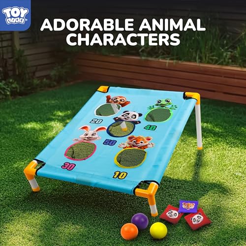 TOY Life Bean Bag Toss Game, Carnival Party Games, Cornhole Set for Kids Outdoor Games, Outside Toys for Kids Ages 4-8, Yard Outdoor Toys for Toddlers 3-5, Gifts for 3 4 5 6 7 Year Old Girls & Boys - color: Blue Animal