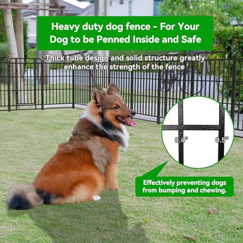 Kfvigoho Heavy Duty Dog Playpen: 32 Steel Panels 40" Height, Square Steel Pipe with Reinforced Crossbars, 71FT 406 Sq.ft Portable Fence for Yard RV Camping, Snowy Black - style: 27"W x 40"H