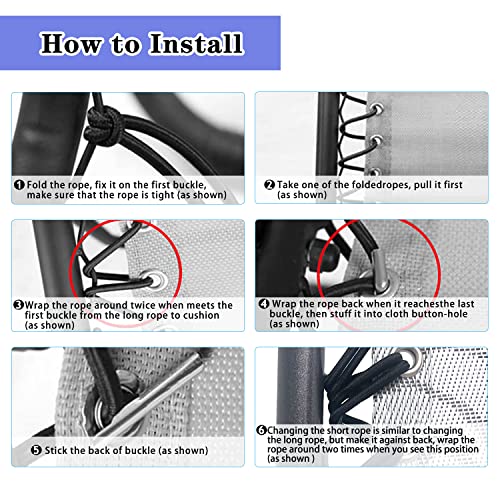Zero Gravity Chair Replacement Fabric with Bungee Cord Kit, 21 Inch Wide Repair Cloth with Replacement Cord for Oversized XL Anti Gravity Chairs Outdoor Recliner Lounge Lawn Sling Chairs, Blue