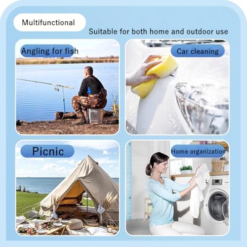 PicnicPro 2-in-1 Foldable Basket & Table – Lightweight Collapsible Storage Organizer with Carrying Handle, Portable Picnic Basket with Tabletop, Space-Saving for Beach Camping Car Boot & Home, Grey
