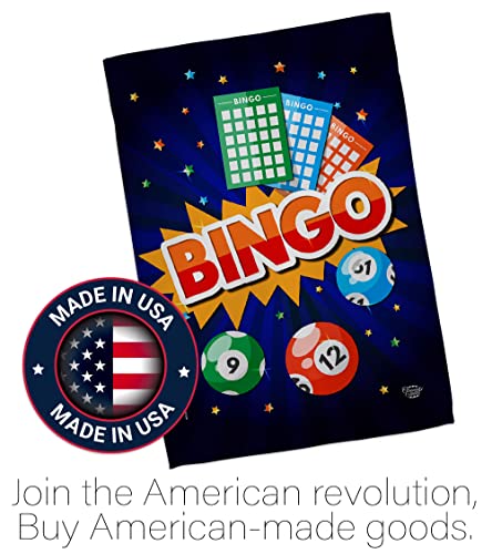 Bingo Garden House Flag Set Interests Game Bunco Night Dice Poker Hobbies Leisure Activity Decoration Banner Small Yard Gift Double-Sided, Made in USA