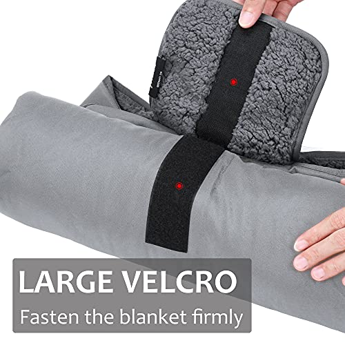 Tirrinia Large Waterproof Outdoor Blanket, Soft Warm Windproof Stadium Blanket with Sherpa Fleece and Foldable for Outdoor Sport, Baseball, Football, Beach, Concerts, Car - color: Light Grey, size: 51”x 59”