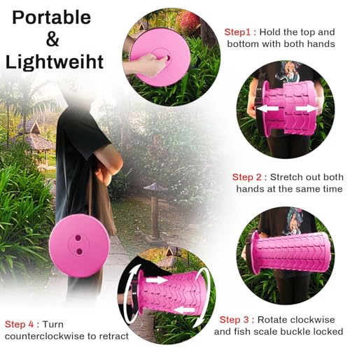 Portable & Lightweight Foldable Camping Chair for Adults, Heavy Duty Folding Stool with Adjustable Shoulder Strap, Perfect for Picnic, Beach, Backyard, and Sporting Events, Max Weight 400lbs - color: Pink