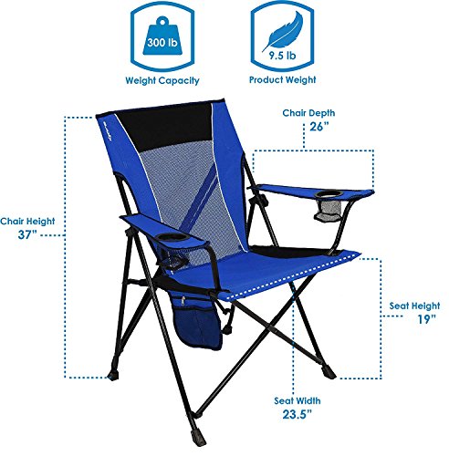 Kijaro Dual Lock Portable Camping Chairs - Versatile Outdoor Folding Sports & Lawn Chair - Locks Position Izamal Yellow - color: Izamal Yellow
