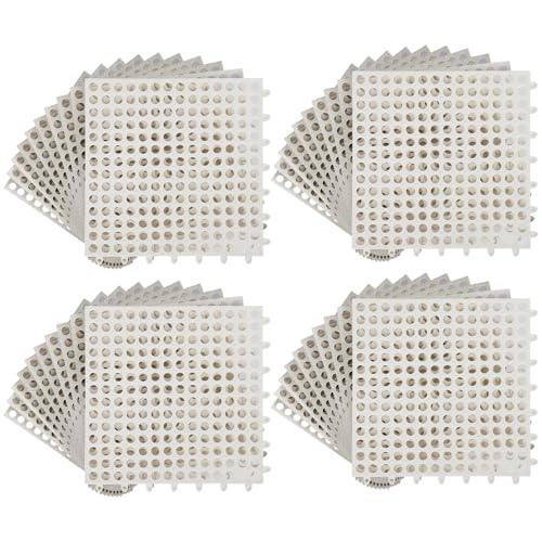 FAHKNS 50 PCS Interlocking Drainage Tiles, 12"x12" Anti Slip Interlocking Drain Mat, TPE Interlocking Floor Tiles for Showers, Toilets, Swimming Pools, Terraces, Drain, Pet Areas - color: White