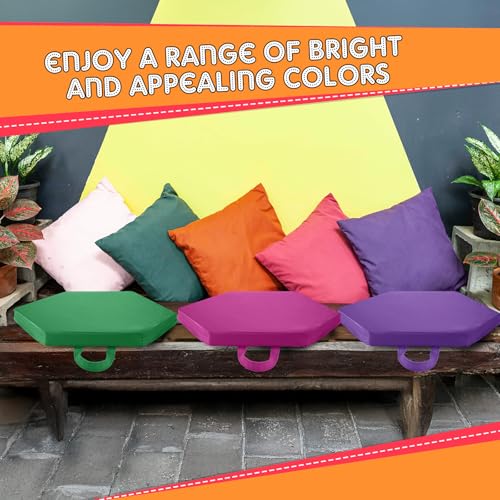 Timgle 25 Pcs Floor Cushions 15 Inch Flexible Seating Bulk Foam Floor Seats Pillows Portable Seating with Handles for Home(Hexagon) - style: Hexagon