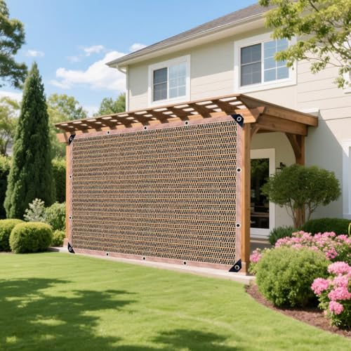 Shade Cloth for Garden, 8 x 16 FT 90% Mesh Tarp with Grommets Shade Cloth for Greenhouse,Patio,Vegetables,Plants Cover and Chicken Coops, Mocha Shade Net for Outdoor Garden - color: Mocha, size: 8 x 16 FT
