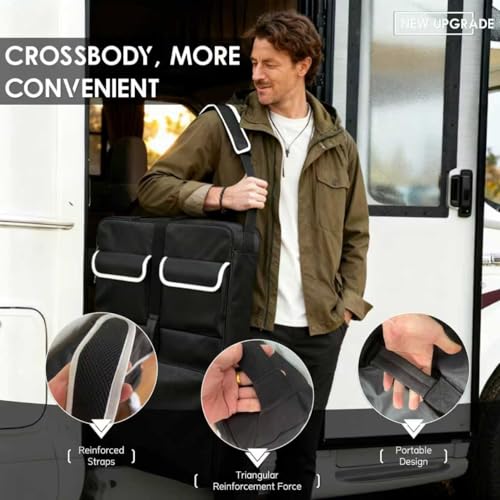 Dog Playpen Storage Bag, Fits 32" H 8 Panels and 9 Stakes, Heavy Duty Waterproof 1680D Oxford + Shockproof Pearl Cotton, Portable Dog Fence Bag for RV Trips and Camping, Only Bag