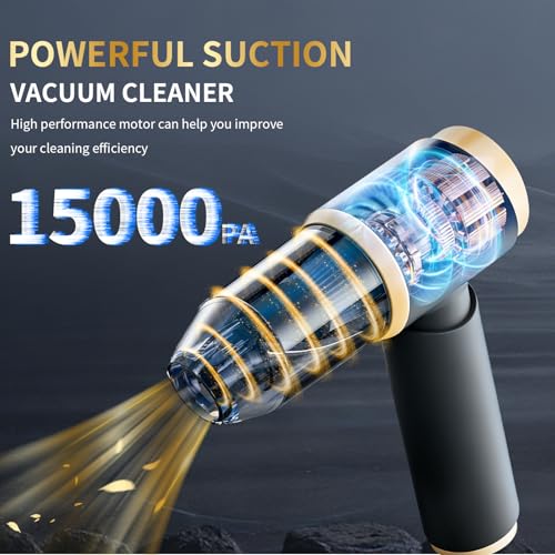 Handheld Car Vacuum Portable Cordless, 4 in 1 Handheld Vacuum Cleaner 15000PA High Power Air Blower & Pump & Air Duster, Mini Hand Held Vacuum Rechargeable for Home, Car, Office - color: Multicolor