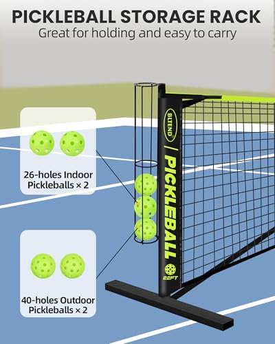 Bltend Portable Pickleball Net Set, 22FT Regulation Size Pickle Ball Net with Ball Collector, Court Marker and Tape Measure, Pickle Ball Net Set System for Indoor Outdoor Driveway Garages Backyard