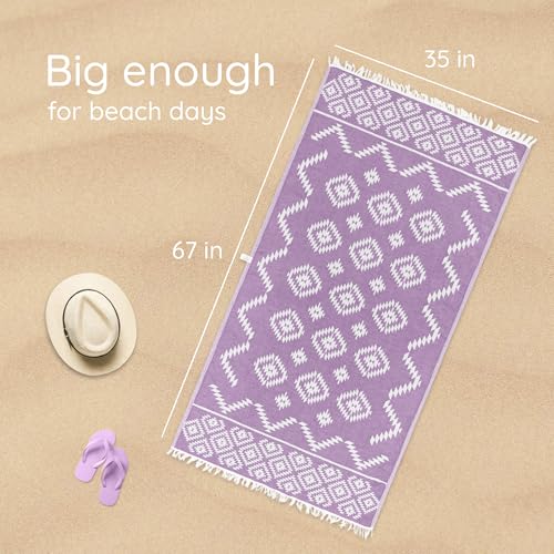 Turkish Towels Beach Towels Oversized (35”x67”) Beach Towels for Adults Quick Dry and Sand Free Beach Towel Beach Blanket 100% Cotton Turkish Towel - Lilac Purple - color: Vintage Lilac