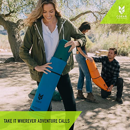 CGEAR Original Sand-Free Outdoor Camping Mat – Beach, Picnic & Camping Ground Mat with Carry Pouch - color: Blue/Green, size: 8' x 8' (Square)