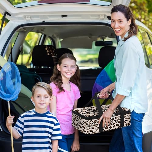 Insulated Casserole Carrier, Portable Casserole Carrier for Hot or Cold Food Lunch Tote Warmer or Cooler Bag, Lasagna Lunch Bag for Potluck Parties- Fits 9" x 13" Baking Dish-Leopard - color: Leopard, size: 16x10x4 in
