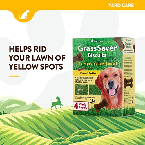 NaturVet GrassSaver|Biscuits for Dogs – Help Keep Grass Green, Rid Your Lawn of Yellow Patches Caused by Dog Urine| No More Yellow Spots| DL-Methionine Peanut Butter Flavor – 11 oz - color: Biscuits, size: 11.1 Ounce (Pack of 1)