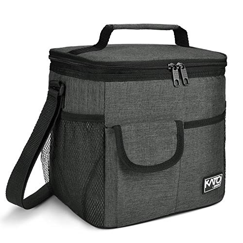 Tirrinia Insulated Large Lunch Bag for Women Men, Leakproof Lunch Box Containers for Adults, Work, School, Soft Lunchbox for Kids, Boys, Adult Cooler Bag for Picnic, Hiking,Beach,Charcoal - color: Charcoal, size: Large-10.5L