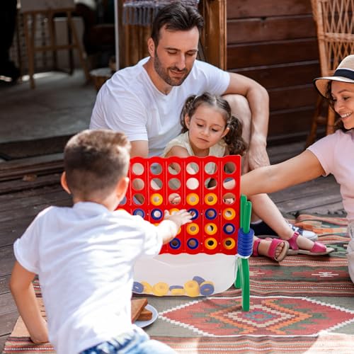 1.9 Feet Giant 4 in A Row Game, Jumbo 4-to-Score Connect Game Set for Kids & Adults Outdoor Yard, Lawn & Indoor Floor Play, Family Game Night & Party Board Games, Grand Birthday Easter Gifts