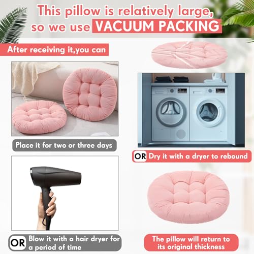 Jerify Floor Pillow Cushions Large Round Square Large Meditation Floor Pillow for Classroom Adult Meditation Picnic Party Seating Learning Daycare School(Round,Pink,4 Pcs) - color: Light Pink, size: Round