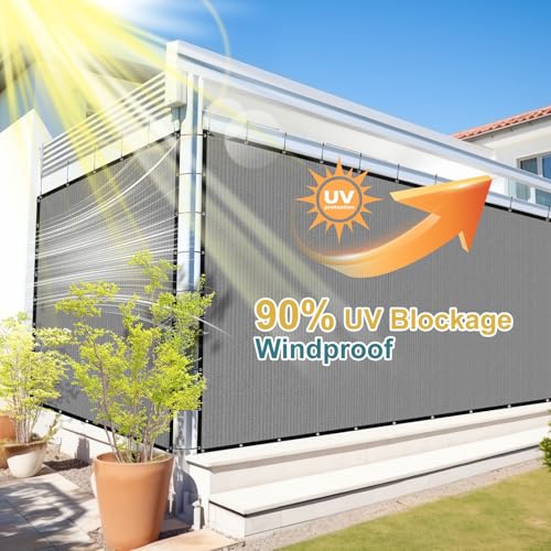 Shade&Beyond 90% Sun Shade Cloth with Grommets, 3' X 6' Pergola Shade Cover Canopy, Mesh Tarp Sun Screens for Patio, Outdoor, Garden, Backyard, Light Gray - color: Light Gray, size: 0 3' X 0 6'