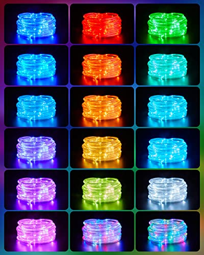 Minetom Color Changing Rope Lights Outdoor - Connectable 66ft 200 LED Outdoor String Lights with Remote, 18 Colors, Christmas Light for Bedroom Outside Patio Holiday Decoration - size: 66 FT Connectable