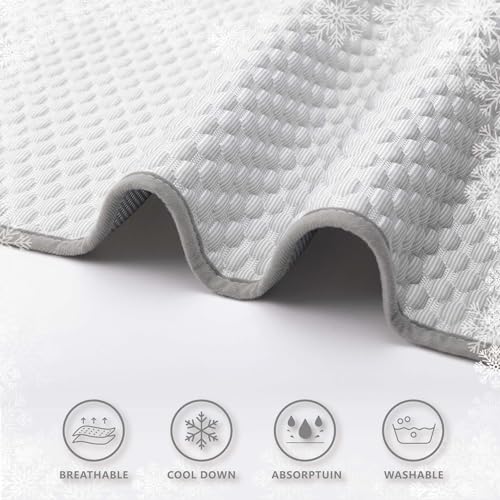 MICROCOSMOS Pet Cooling Mat & Sleeping Pad- Breathable Bubble Surface, EZ Clean. Keep Cooling for Pets, Kids and Adults in Summer.(GreyWhite, 28" x 22") - color: GreyWhite, size: 28" x 22"