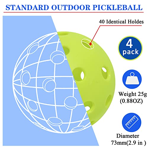 Pickleball Replacement Net 22ft x 3ft for Indoor or Outdoor Fits for Most Free-Standing Pickle Ball Frame Come with 4 Outdoor Pickle Balls (Net Only) - color: Blue and Green