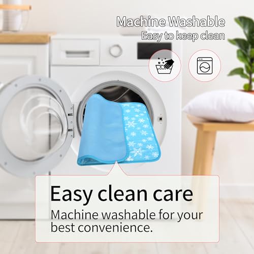 NACOCO Summer Pet Cooling Mat - Cat Dog Cushion Pad Sleeping Cool Snowflake Comfortable Soft for Pets Kids and Adults (Blue Snowflake, S) - color: Blue Snowflake, size: S: 15.5'' x 19.5''