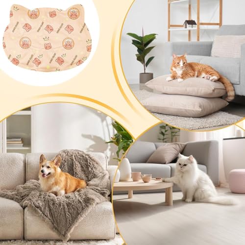 Cat Cooling Mat, Adorable Animal Patterns, 45x34x2cm, Cool Pet Pad, Self-Cooling Pressure Activated Mat, Adorable Heat Relief, for Living Room Bedroom Windowsill Road Trip Vacation - color: bear