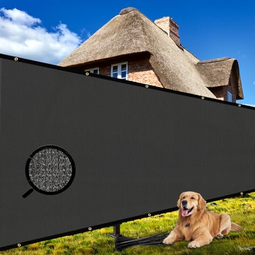 Shade&Beyond 3'x1' Dark Grey Privacy Screen 90% Visibility Blockage Fence Sreen 170 GSM Fencing Mesh Fence Panel for Wall Garden Yard Backyard Indoor Outdoor Home Decoration,A515 - color: Dark Gray, size: 3'x1'Customized