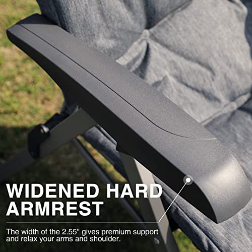 EVER ADVANCED Folding Padded Camping Chair 4 Positon Adjustable Recliner with High Back Support Portable for Adults, 300lbs Weight Capacity, Grey - color: Grey