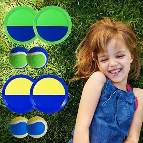 Catch Ball Game for Kids-Beach Toys Backyard Lawn Toss and Catch Games -Upgraded Version Throw Sticky Balls and Catch Game Toys for Kids Boys Girls Adults Family Outside Gifts - color: Green