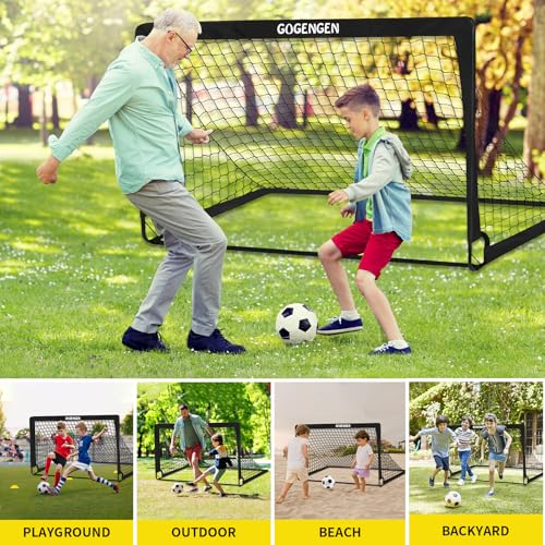 Soccer Goal, 2 of 6x4 Soccer Goals for Backyard with Soccer Net, Soccer Ball, Target, Cones, Soccer Training Equipment for Toddler Kids Youth - color: Black