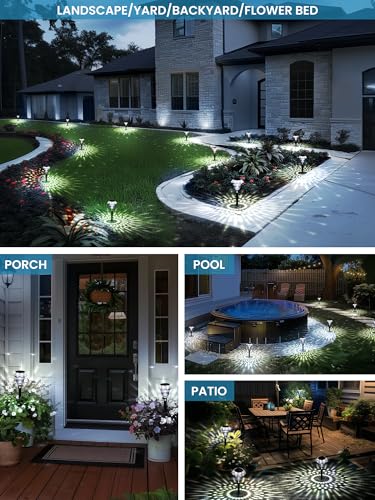SOLPEX Solar Pathway Lights Garden Decor for Yard, Garden Lights Solar Powered Waterproof Landscape Lighting, Solar Outdoor Lights Porch Decor for Path Walkway Driveway (6 Pack Cold White) - color: Cold White, size: 6 PACK