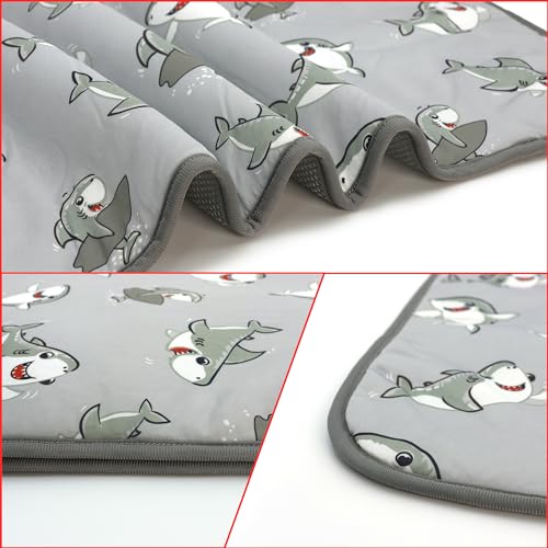NACOCO Summer Pet Cooling Mat - Cat Dog Cushion Pad Sleeping Cool Sharks Comfortable Soft for Pets Kids and Adults (Grey Shark, L) - color: Grey Shark, size: L: 27.5'' x 38.5''