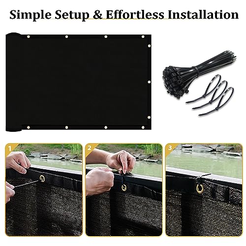 Shade&Beyond 4' X 25' Fence Privacy Screen Heavy Duty 170 GSM Fencing Mesh Shade Net Cover for Wall Garden Yard Backyard Indoor Outdoor Home Decoration, Black - color: Black, size: 0 4' x 2 5'