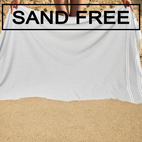 Beach Towel 2 Pack,Sand Free Beach Towels Oversized 39 x 72,Turkish Beach Towel Quick Dry,Lightweight Pool Towels for Adults Diamond Travel Towel,Cool Beach Essentials - color: 2 Pack Diamond Light Grey