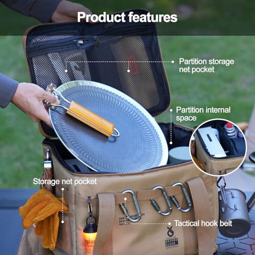 Picnic Organizer Bag - Large Capacity Waterproof Storage Bag, Foldable Organizer Carrier for Beach, Hiking & Outdoor Blanket/Utensils
