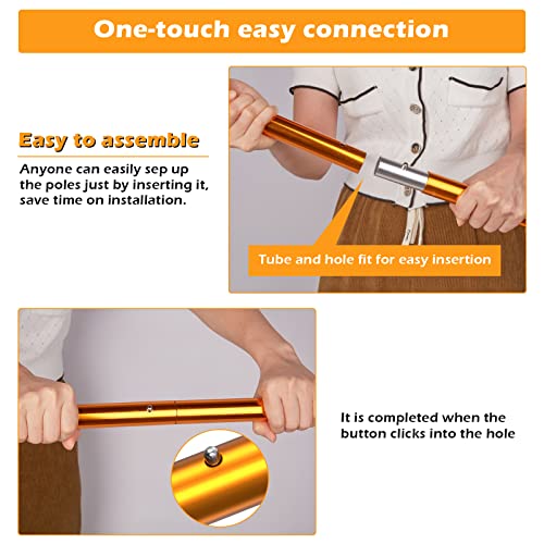 Odoland Adjustable Tarp Poles, Telescoping Aluminum Tent Poles Set of 2, Collapsible Lightweight Poles for Camping, Backpacking and Awnings - size: Thickness 1.4mm