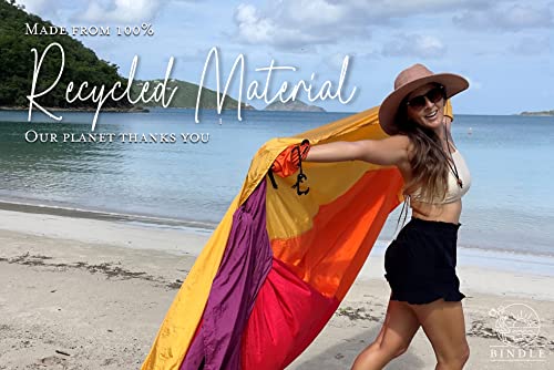 BINDLE Eco-Beach Blanket 10'x9' Extra Large, Recycled Lightweight Material, Sand Free Water Resistant Sandproof, Oversized Portable Picnic Mat for Outdoors Camping Travel, Sunset Vibes - color: Sunset Vibes, size: XL-10'x9' (1-8 persons)