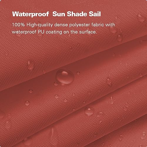 Amagenix Waterproof Sun Shade Sail 10'X13' Rust Red Shade Canopy Curved Edge 95% UV Blocking Awning Shelter for Outdoor Patio Backyard Garden Activities,Customized - color: Rust Red, size: 1 0' X 1 3', style: Waterproof Rectangular