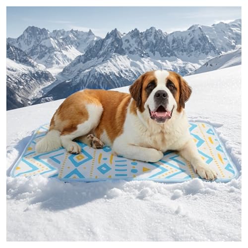 Dog Cooling Mat for Extra Large Dogs & Cats, Soft Breathable Cooling Pad for Dog Bed, 43"x32" Self Cooling Crate Mat for Dogs, No Gel Washable Non-Slip Pet Cooling Mat Indoor Outdoor, Bohemia - color: Bohemia, size: 43"x32"(X-Large)