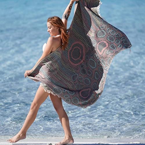 BAGNO MILANO Beach Towels Organic Turkish Cotton Soft, Quick Dry Oversized Turkish Towel Throw Blanket for Beach, Yoga, Spa, Pool (Rigel Black, Beach Towel) - color: Rigel Black