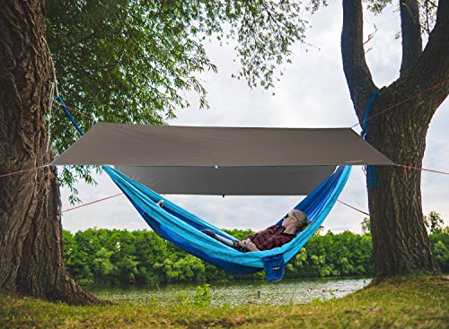 Unigear Hammock Rain Fly, 16.5/14.4/13.1/9.8ft Camping Tarp, UV Protection & Waterproof & Lightweight for Camping, Backpacking and Outdoor Adventure (Brown, 9.8 * 13.1ft) - color: Brown, size: 9.8*13.1ft