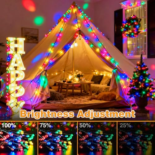 btfarm Color Changing Christmas Lights Outdoor, 115FT 300 LED Christmas Tree Lights Indoor with Remote, Timer Twinkle String Light Waterproof for Xmas Wedding Party Decor, Warm White & Multicolor - size: 115FT 300LED