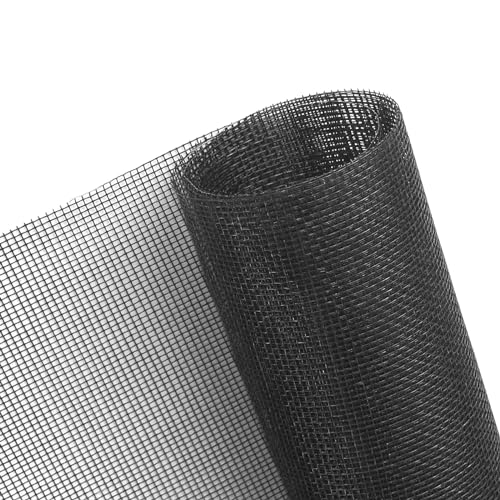 NeatiEase Window Screen, 59"x 79" Adjustable Flexible Fiberglass Screen Door Mesh - DIY Replacement Kit for Patio Porch Door Windows and Sliding Screen Doors(Black) - color: Black, size: 59in(w)x79in(l)