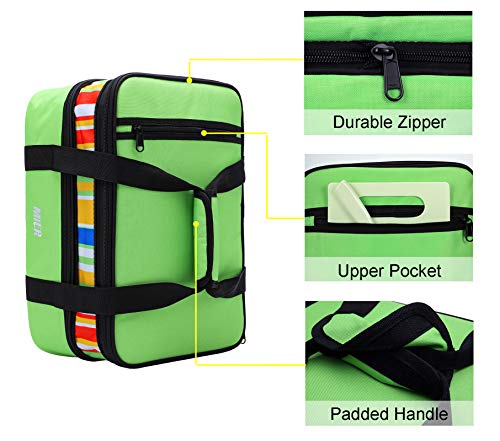 MIER Insulated Double Casserole Carrier Thermal Lunch Tote for Potluck Parties, Picnic, Beach, Fits 9 x 13 Inches Casserole Dish, Expandable by Mid Zipper, Green - color: Green