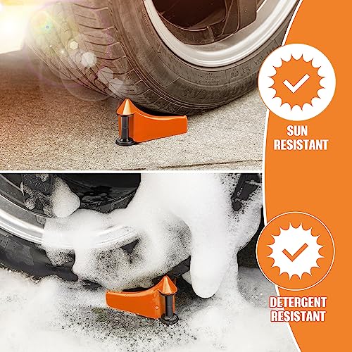 Dreyoo 4 Pcs Car Hose Guide, Tire Hose Roller for Car Washing, Detailing Tire Hoses Guide Preventing Pressure Washer Hoses Stuck Under The Wheels, Plastic Wash Tool to Avoid Snagging(Orange) - color: Orange