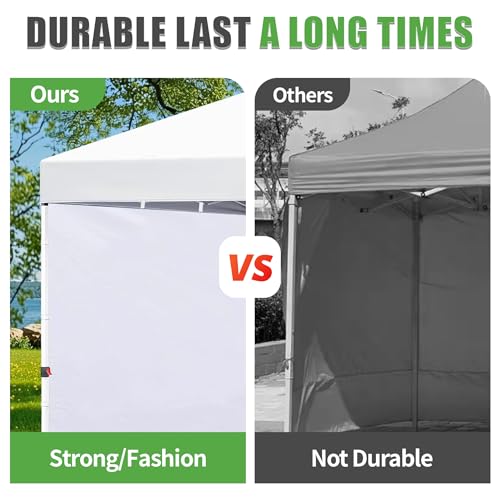 Canopy Sidewalls for 10x10 Pop Up Canopy 99% UV Protection, Waterproof, 3 Pcs Sidewalls Only,(White) - color: White, size: 10X10