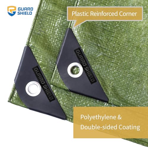 GUARD SHIELD Tarp Green 9x12 Feet Multi Purpose Waterproof Poly Tarp Cover 5mil (2-Pack) - color: Green, size: 9x12 (2-Pack)